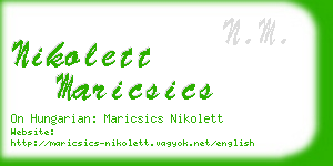nikolett maricsics business card